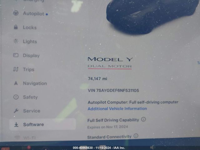 7SAYGDEF6NF531105 Tesla Model Y Performance Dual Motor All-wheel Drive