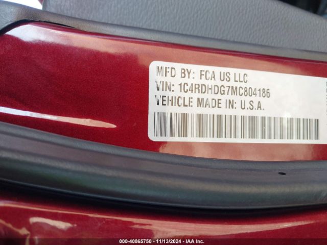 1C4RDHDG7MC804186 Dodge Durango Gt Plus Rwd