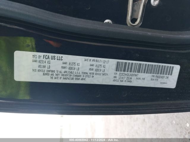 2C3CDXHG0JH207047 Dodge Charger Sxt Plus Rwd