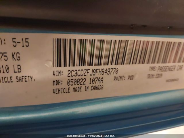 2C3CDZFJ9FH849770 Dodge Challenger R/t Scat Pack