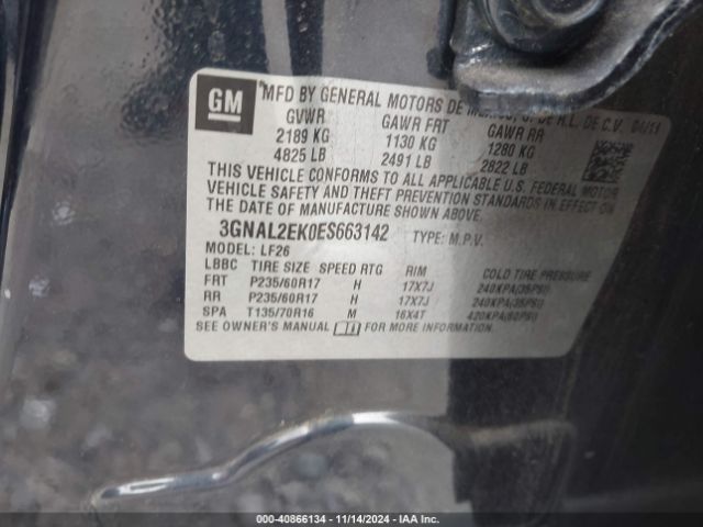 3GNAL2EK0ES663142 Chevrolet Captiva Sport 2ls