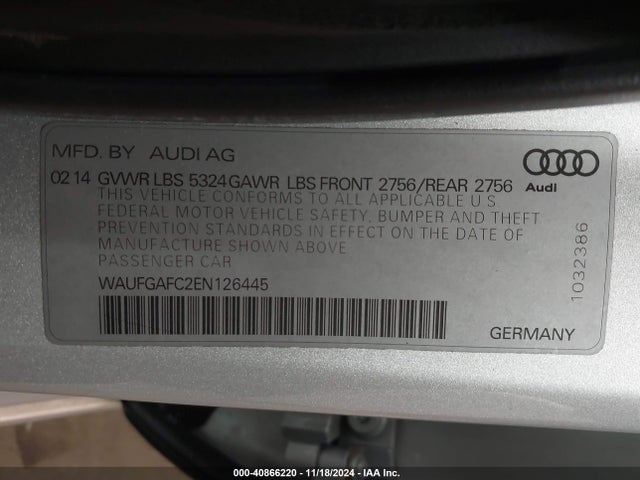 WAUFGAFC2EN126445 Audi A6 3.0t Premium Plus