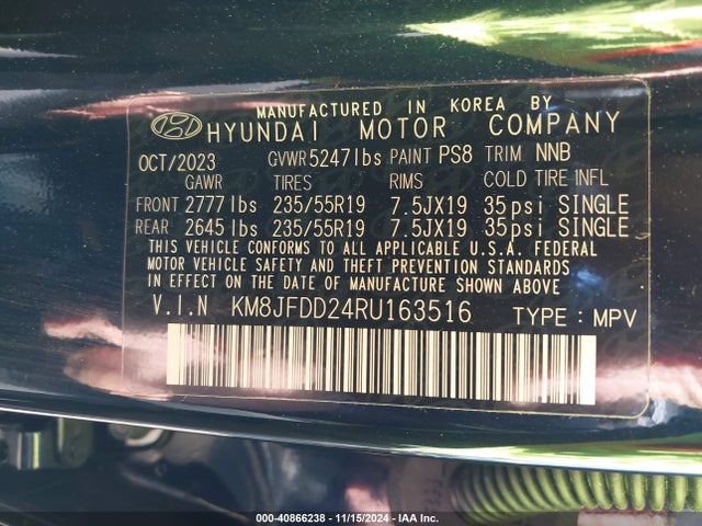 KM8JFDD24RU163516 Hyundai Tucson Plug-in Hybrid Limited