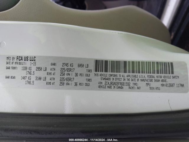 2C4JRGAG5FR681592 RAM Cargo Tradesman