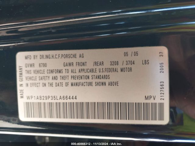 2005 PORSCHE CAYENNE WP1AB29P35LA66444 Photo 8