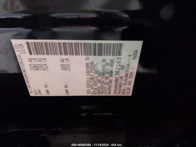 1N4AA6AV8KC362163 Nissan Maxima 3.5 Platinum