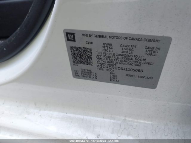 2GCRCREC6J1105086 Chevrolet Silverado 1500 1lt