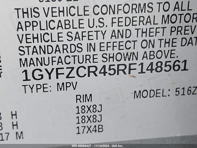 1GYFZCR45RF148561 Cadillac Xt4 Fwd Premium Luxury