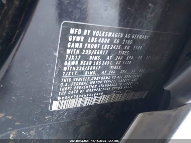 WVGAV7AX4HK045450 Volkswagen Tiguan 2.0t/2.0t S