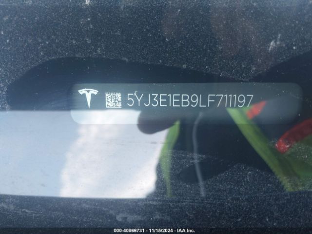 5YJ3E1EB9LF711197 Tesla Model 3 Long Range Dual Motor All-wheel Drive