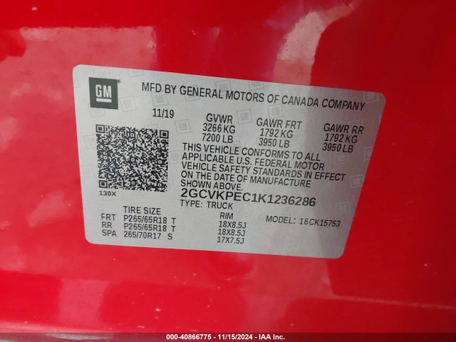 Chevrolet Silverado 1500 Ld Lt 2019 2GCVKPEC1K1236286 Image 9