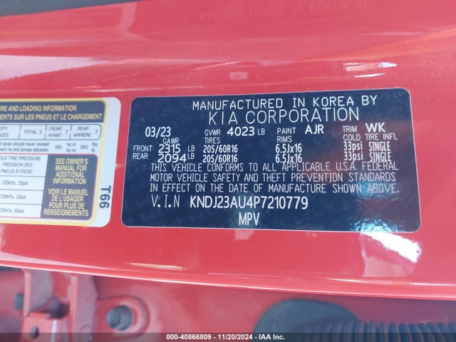 KIA SOUL LX 2023 KNDJ23AU4P7210779 Image 9