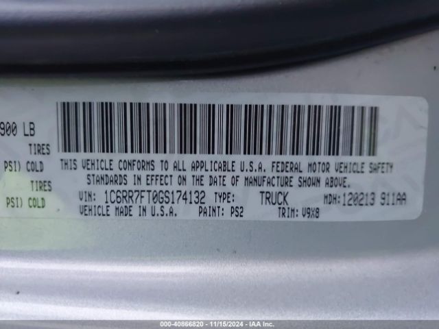 1C6RR7FT0GS174132 RAM 1500 Express