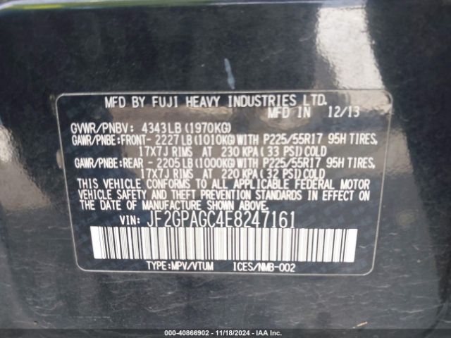 JF2GPAGC4E8247161 Subaru Xv Crosstrek 2.0i Limited