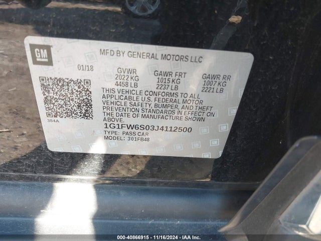 Chevrolet BOLT EV LT 2018 1G1FW6S03J4112500 Image 9