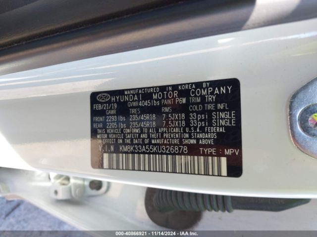 KM8K33A55KU326878 Hyundai Kona Limited