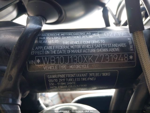 2019 BMW R NINE T WB10J130XKZ731948 Photo 9