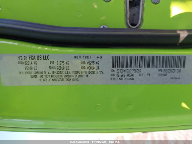 2C3CDXHG1KH706666 Dodge Charger Gt Rwd