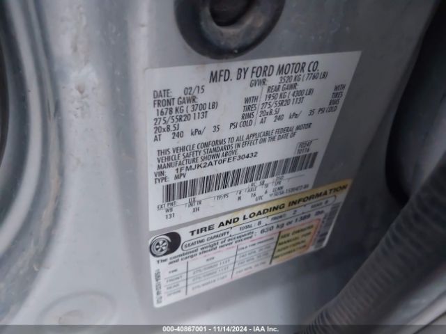 1FMJK2AT0FEF30432 Ford Expedition El Limited
