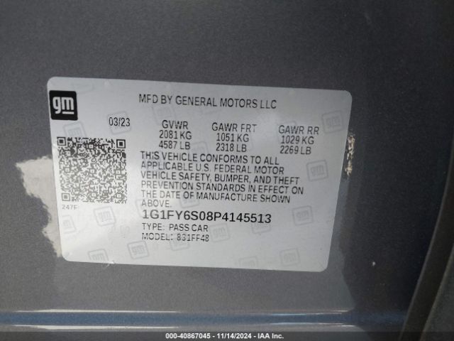 1G1FY6S08P4145513 Chevrolet Bolt Euv Fwd Lt