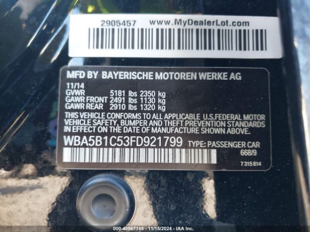 WBA5B1C53FD921799 BMW 535i