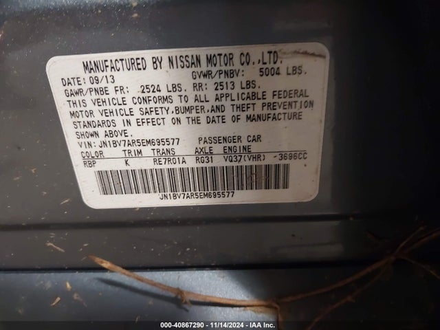 JN1BV7AR5EM695577 Infiniti Q50 SPORT