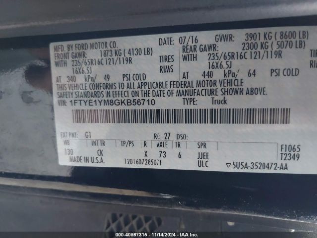 1FTYE1YM8GKB56710 Ford Transit-150