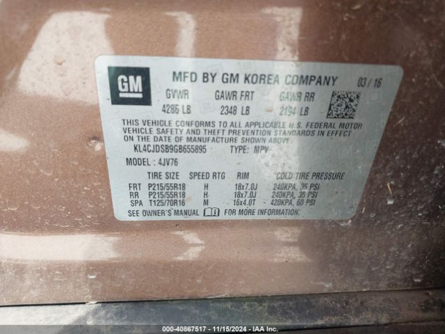 KL4CJDSB9GB655895 Buick Encore Premium