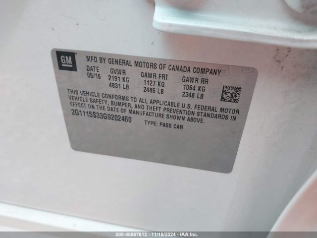2G1115S33G9202460 Chevrolet Impala 2lt