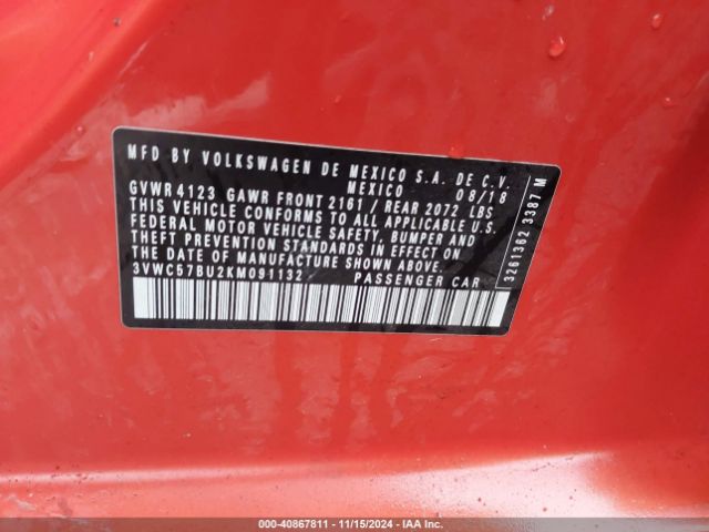 3VWC57BU2KM091132 Volkswagen Jetta