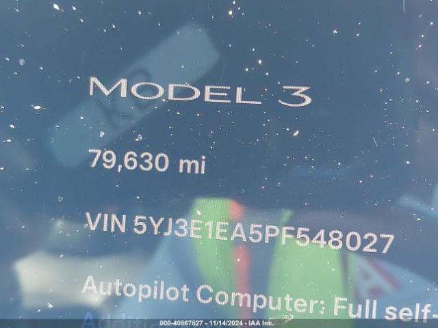 5YJ3E1EA5PF548027 Tesla Model 3 Rear-wheel Drive