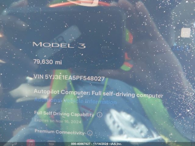 5YJ3E1EA5PF548027 Tesla Model 3 Rear-wheel Drive