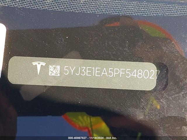 5YJ3E1EA5PF548027 Tesla Model 3 Rear-wheel Drive