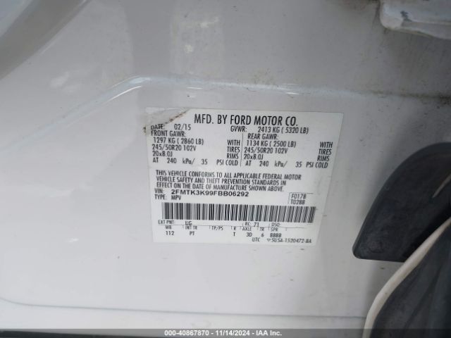 2FMTK3K99FBB06292 Ford Edge Titanium