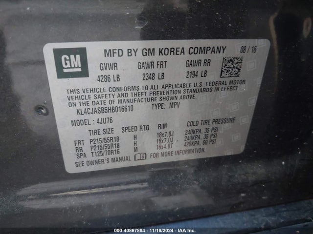 KL4CJASB5HB016610 Buick Encore Preferred
