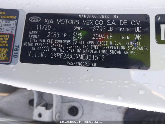 KIA Forte Lxs 2021 3KPF24ADXME311512 Image 9