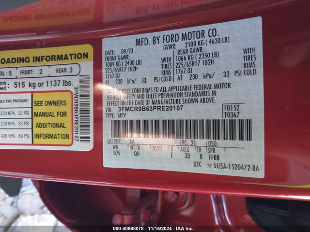 Ford Bronco Sport Big Bend 2023 3FMCR9B63PRE20107 Image 9