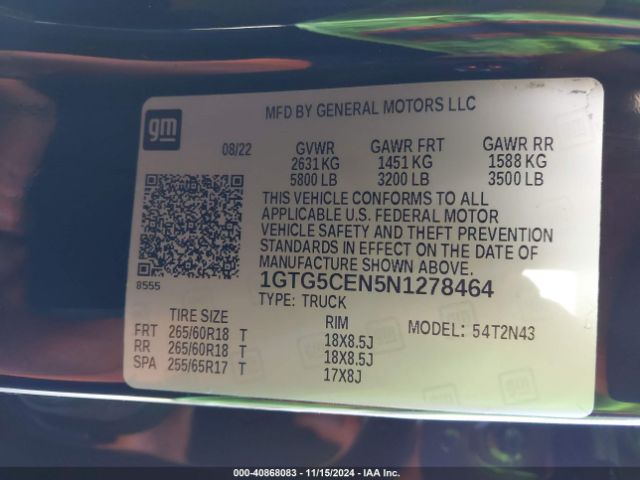 1GTG5CEN5N1278464 GMC Canyon 2wd  Short Box Elevation