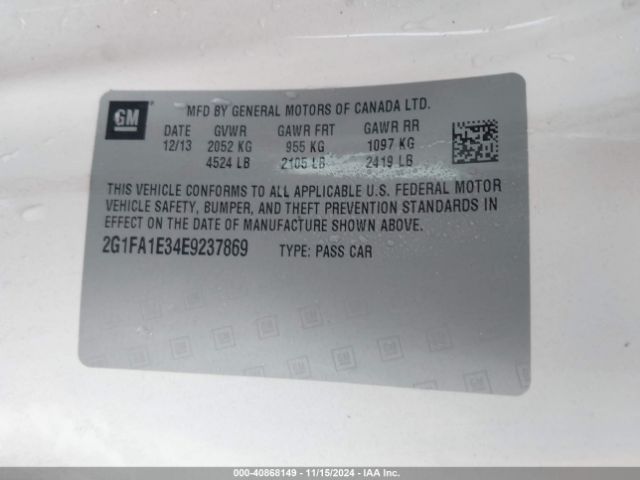 2G1FA1E34E9237869 Chevrolet Camaro 2ls