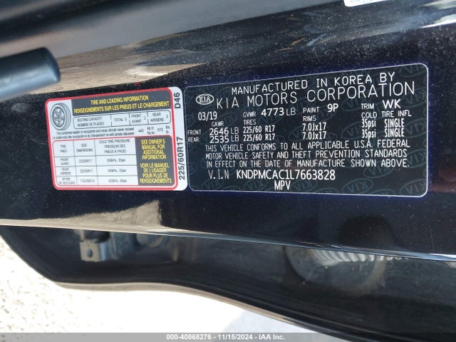 KIA Sportage Lx 2020 KNDPMCAC1L7663828 Image 9