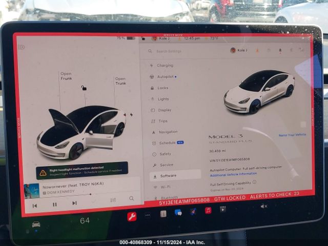 5YJ3E1EA1MF065808 Tesla Model 3 Standard Range Plus Rear-wheel Drive