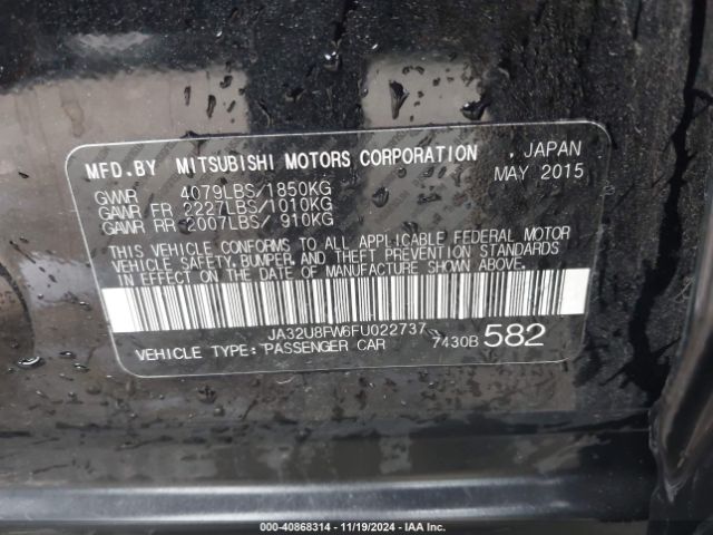 JA32U8FW6FU022737 Mitsubishi LANCER GT