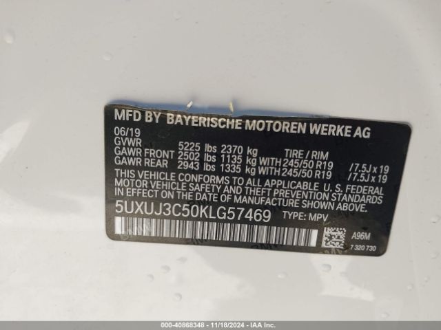5UXUJ3C50KLG57469 BMW X4 Xdrive30i