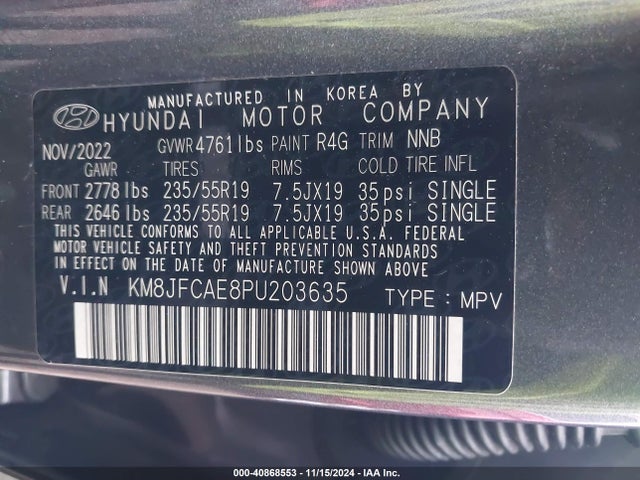 KM8JFCAE8PU203635 Hyundai Tucson N Line