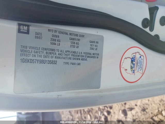 2008 CADILLAC DTS 1G6KD57Y98U135832 Photo 8
