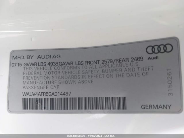 WAUV4AFR5GA014497 Audi S5 3.0t Premium Plus