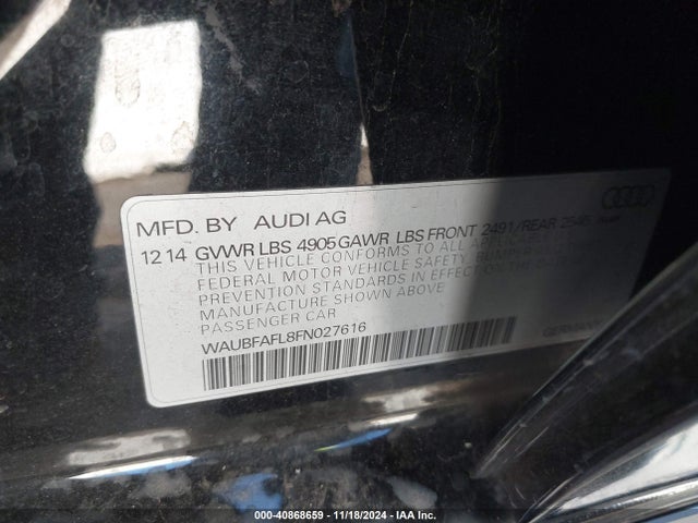 WAUBFAFL8FN027616 Audi A4 2.0t Premium