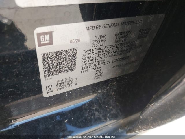 1GTU9FEL7LZ300633 GMC Sierra 1500 4wd  Short Box Denali