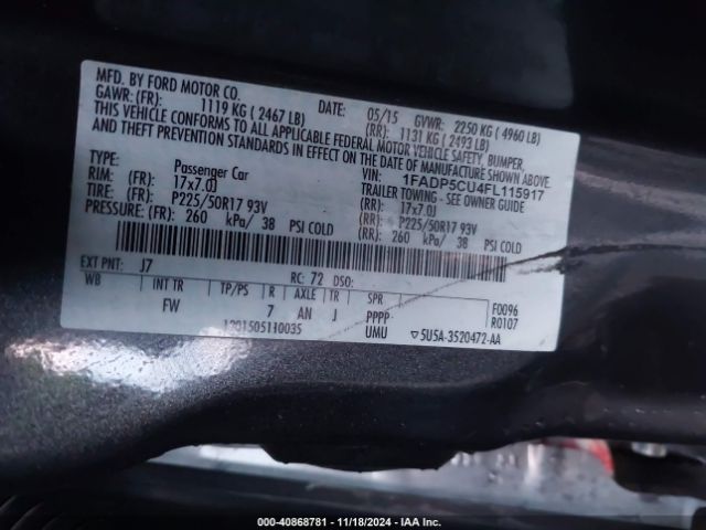 1FADP5CU4FL115917 Ford C-max Energi Sel