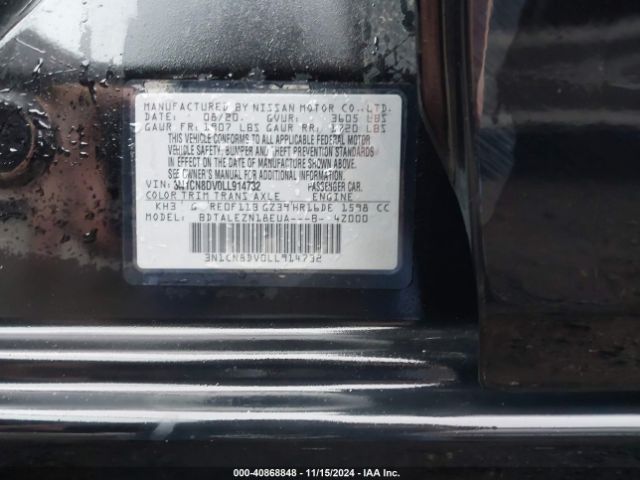 3N1CN8DV0LL914732 Nissan VERSA S